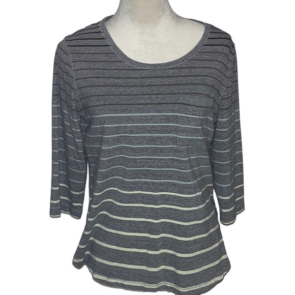 Christopher and Banks women’s 3/4 sleeve top striped top Size Large Petite - Picture 1 of 8